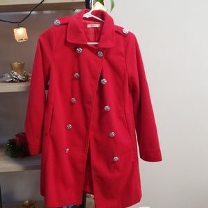 red coat.
